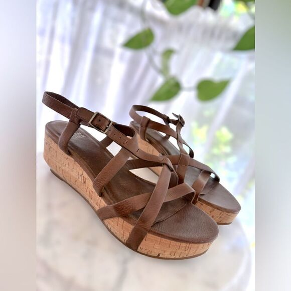 Eileen Fisher Array Cork Sandal Wedge Platform Size 7.5 - Picture 4 of 15